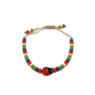 Pulsera mariquitas bolitas colorines