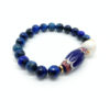 PULSERA OJO DE GATO Y PIEZA AFRICANA AZUL - Imagen 2