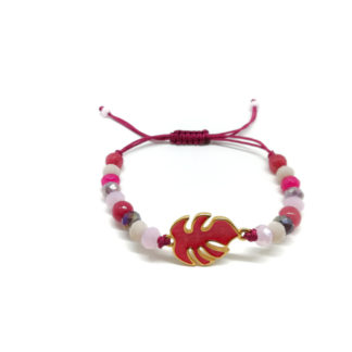 Pulsera hoja rosa