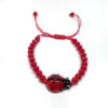 Pulsera mariquita bolitas roja facetada