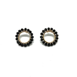 Pendiente aro frontal negro