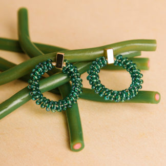 PENDIENTE ARO FRONTAL VERDE