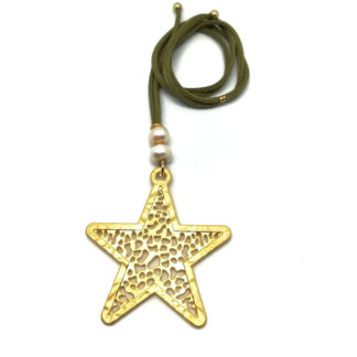Collar estrella calada dorado mate