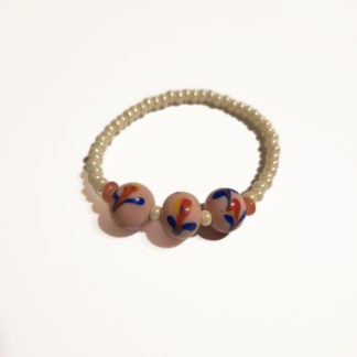 Pulsera elástica bolas rosas